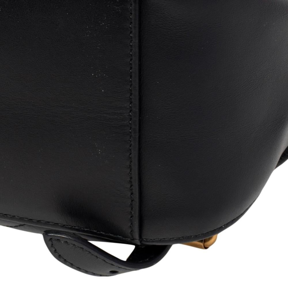Gucci Black Matelassé Leather GG Marmont Backpack In Good Condition In Dubai, Al Qouz 2