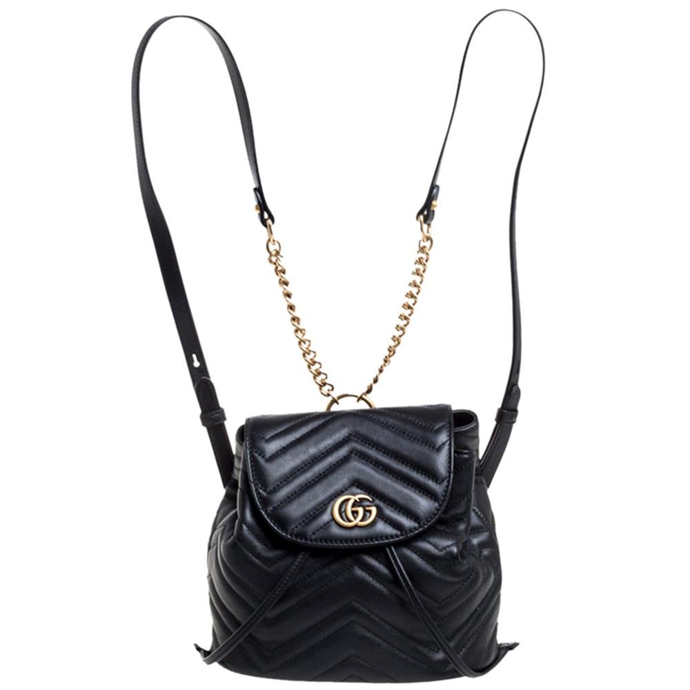 black mini gg marmont 2.0 backpack