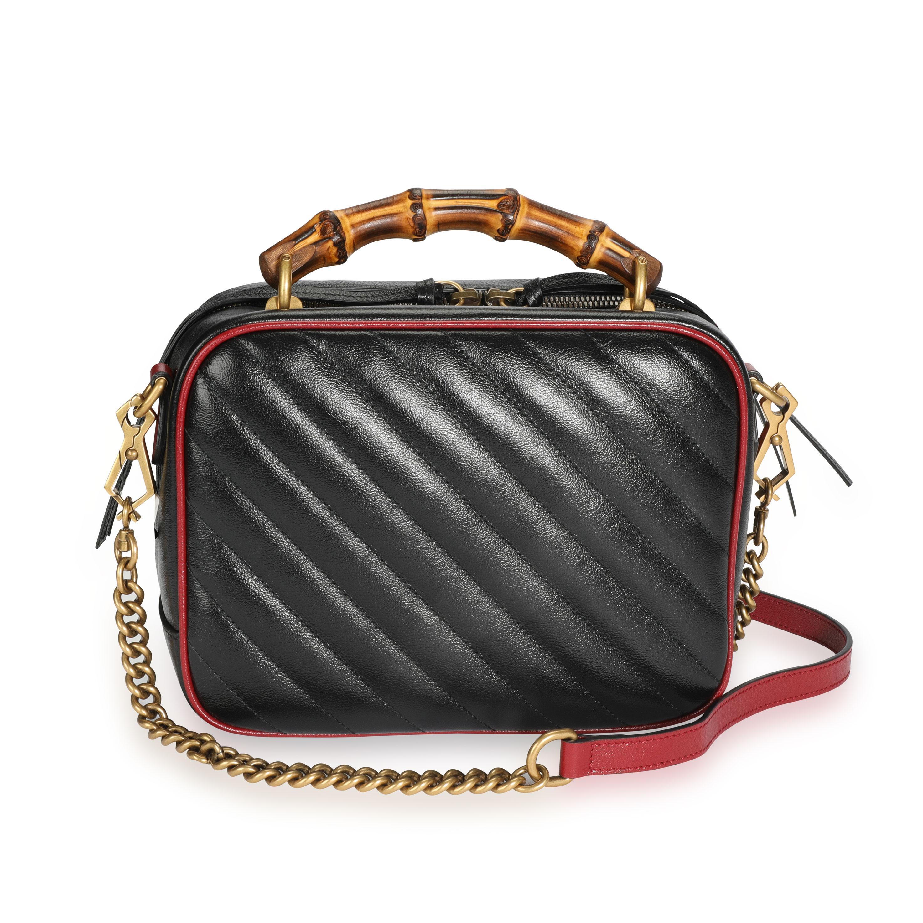 Nero Gucci Borsa piccola in pelle matelassé nera GG Marmont Bamboo
