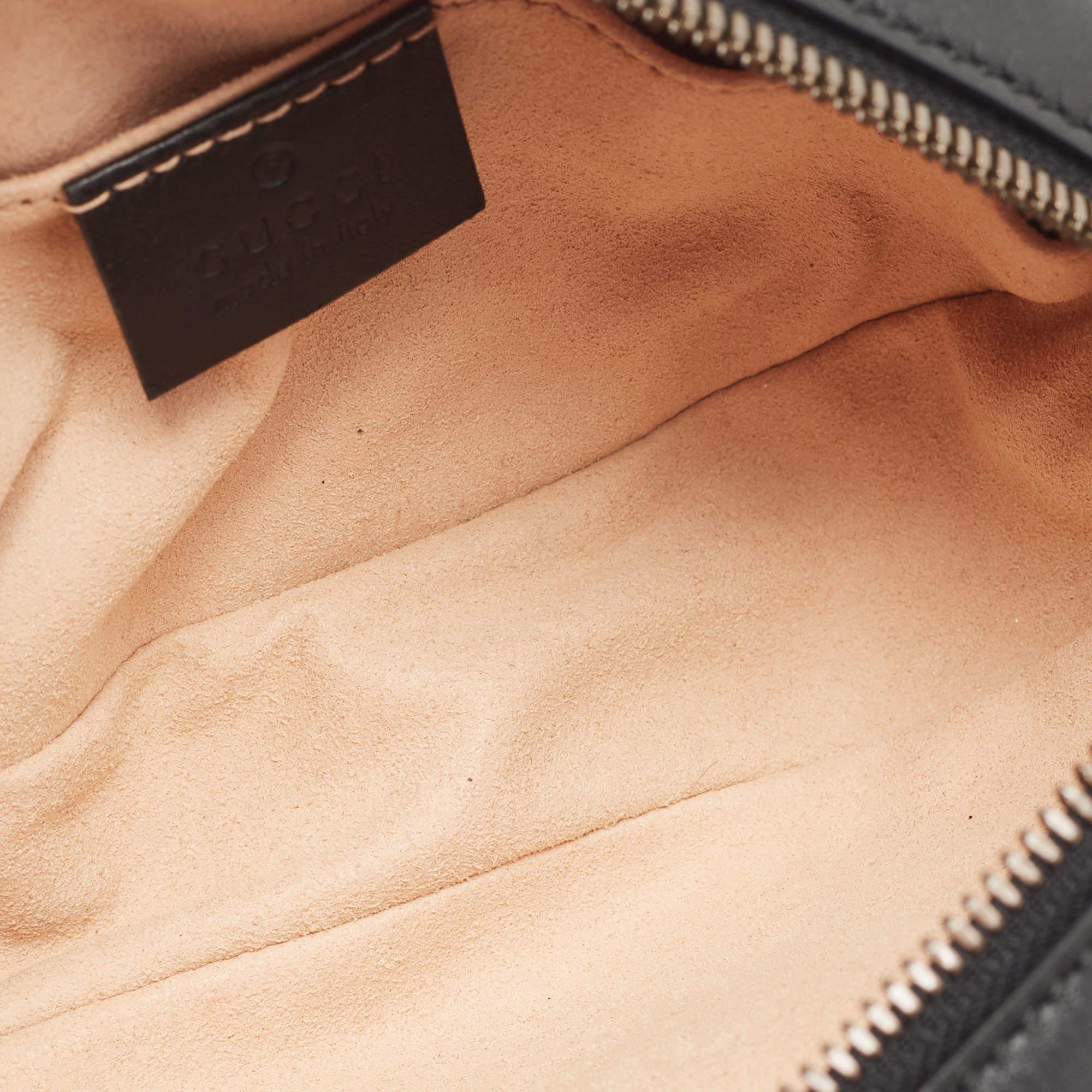 Gucci Black Matelassé Leather GG Marmont Belt Bag 5