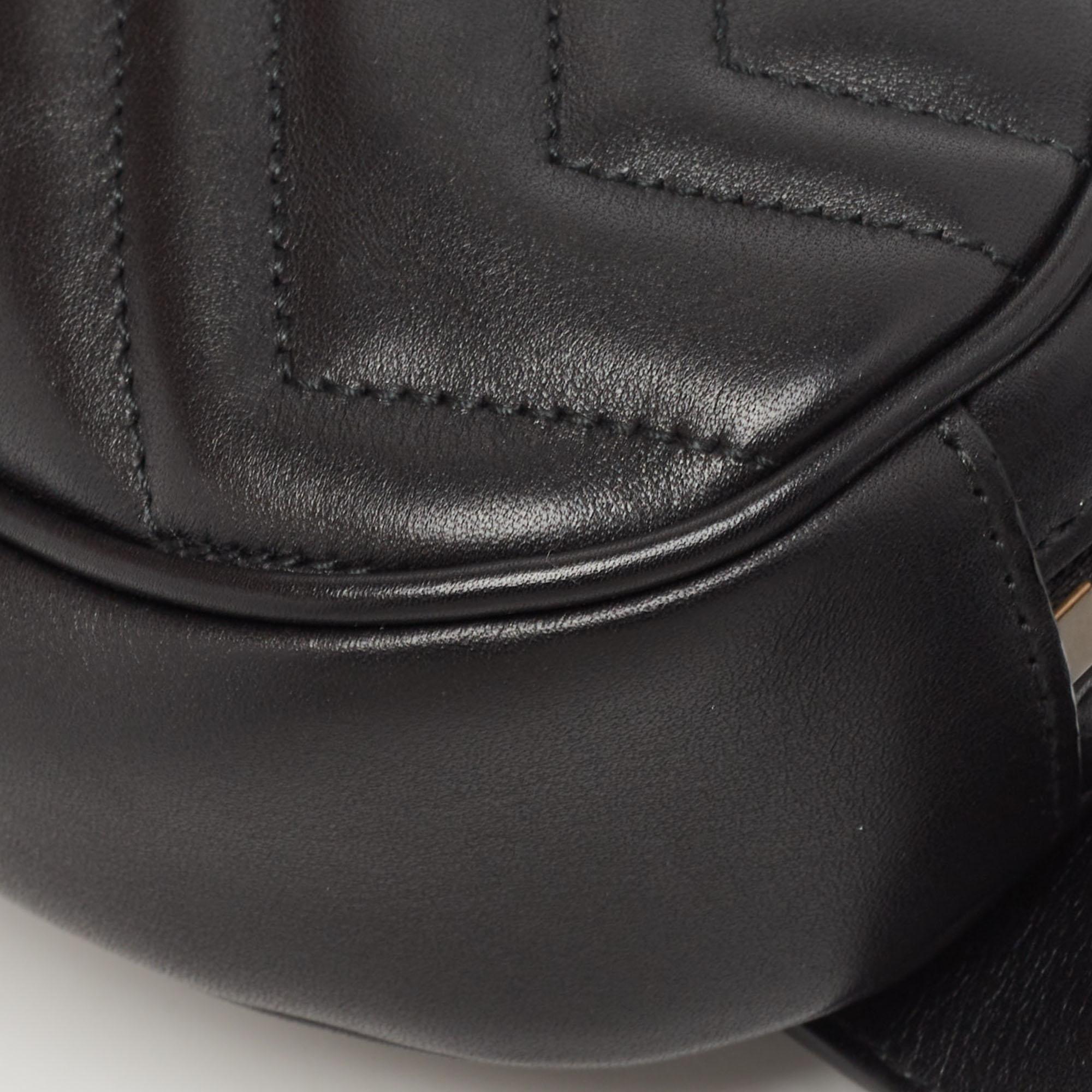 Gucci Black Matelassé Leather GG Marmont Belt Bag 7