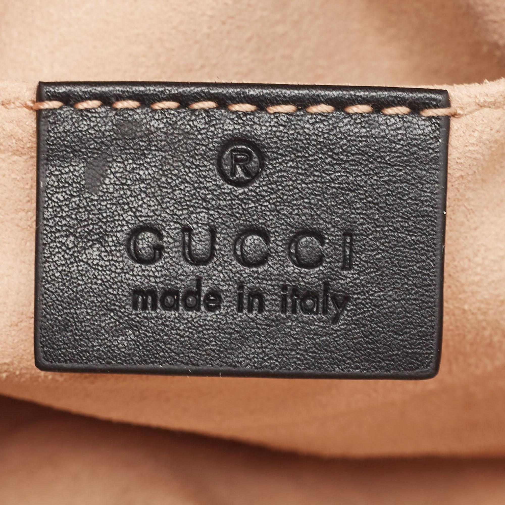 Gucci Black Matelassé Leather GG Marmont Belt Bag For Sale 2