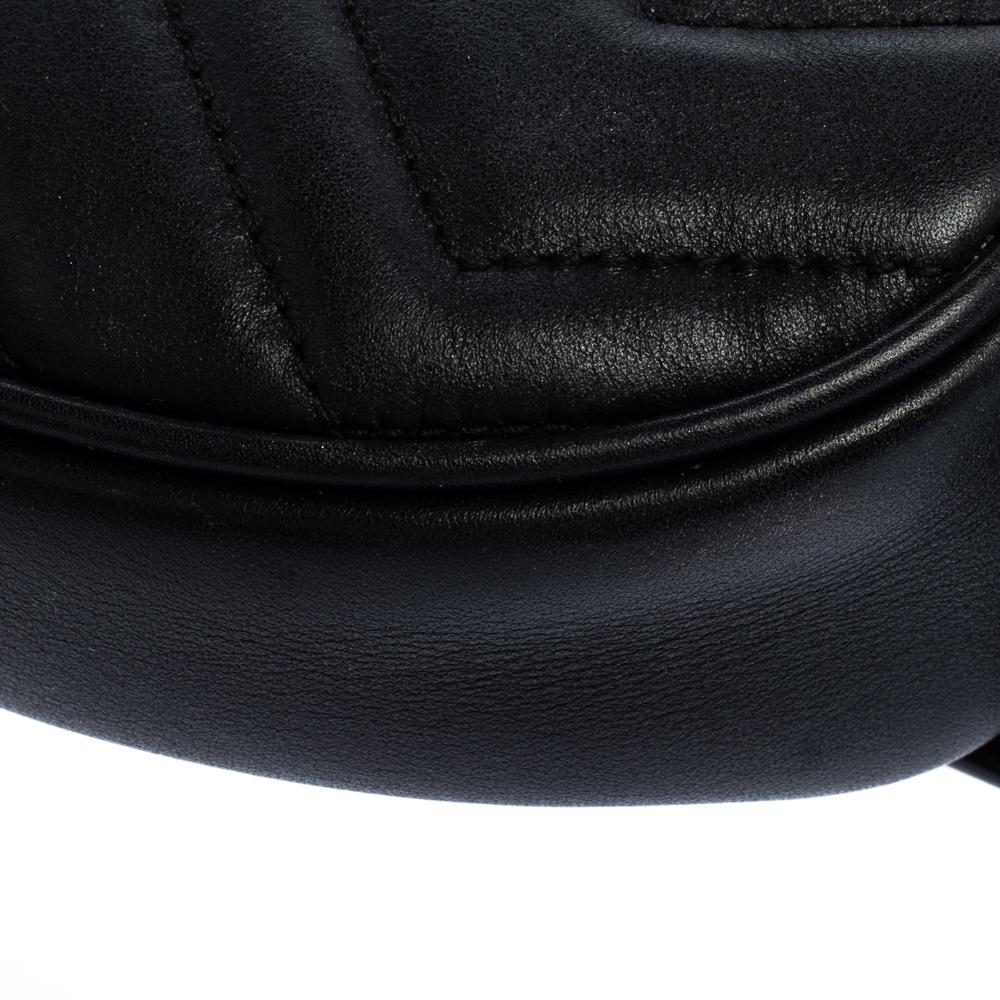 Gucci Black Matelasse Leather GG Marmont Belt Bag 4
