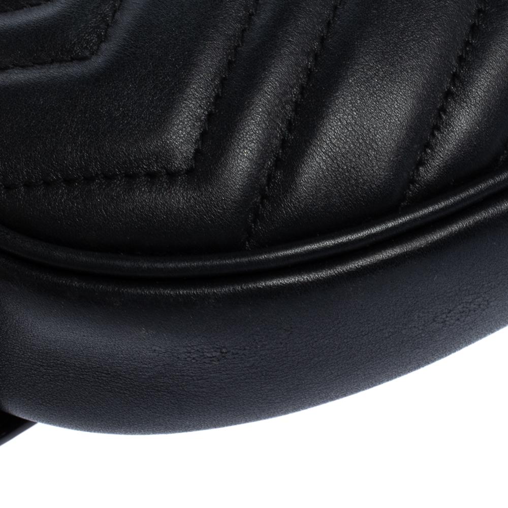 Gucci Black Matelasse Leather GG Marmont Belt Bag 5