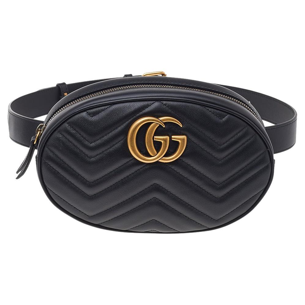 Gucci Black Matelassé Leather GG Marmont Belt Bag at 1stDibs | gucci 7548f  8402 price, gucci bag 7548f 8402, 7548f 8402