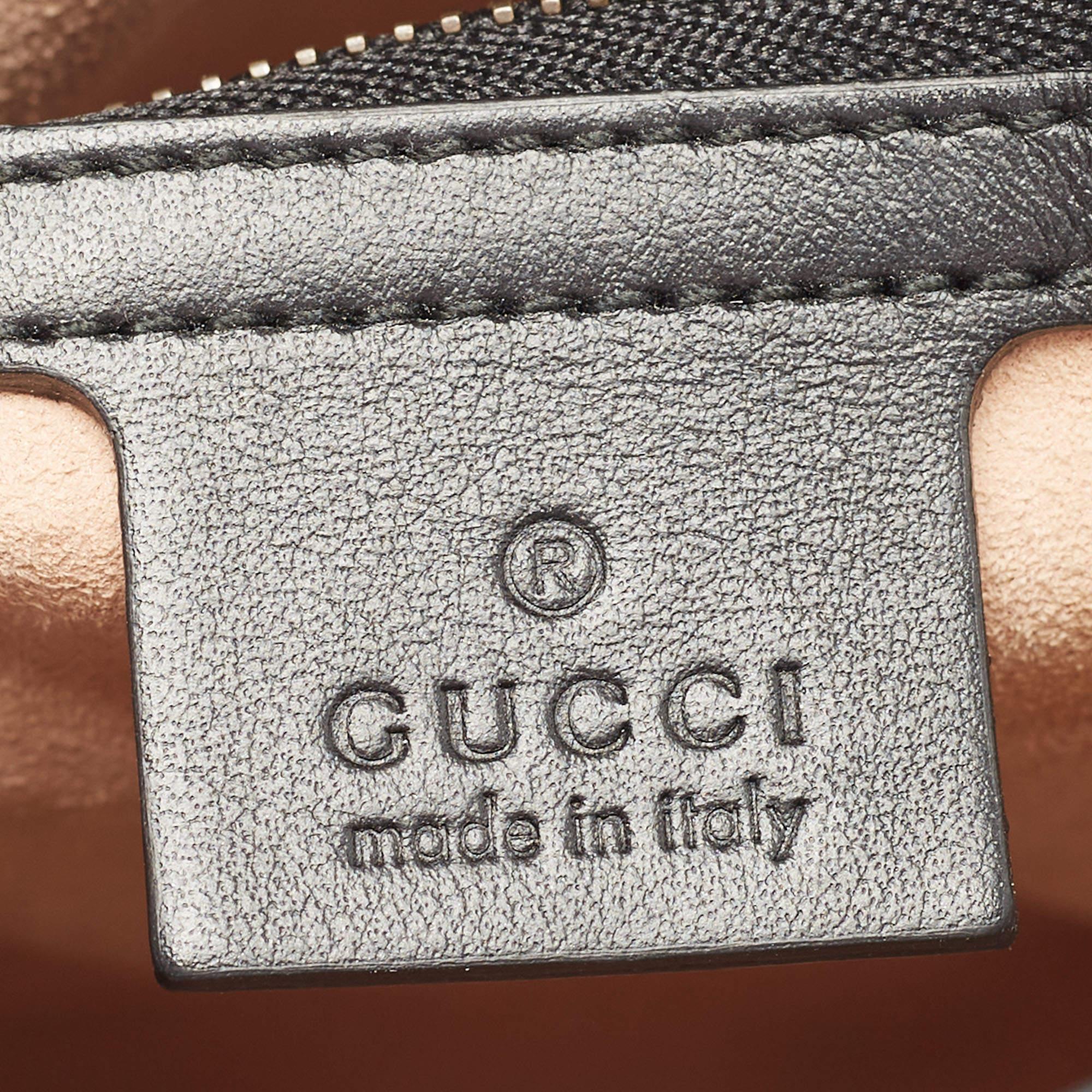 Gucci Black Matelasse Leather Medium GG Marmont Animal Studs Shoulder Bag 4