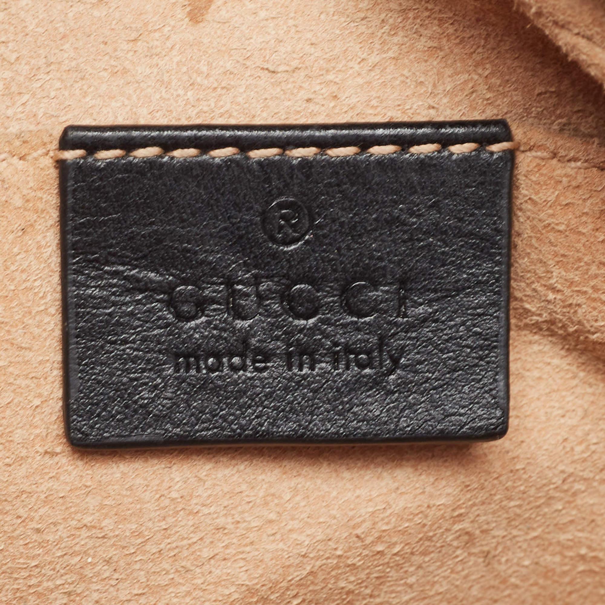 Gucci Black Matelasse Leather Mini GG Marmont Chain Shoulder Bag 1