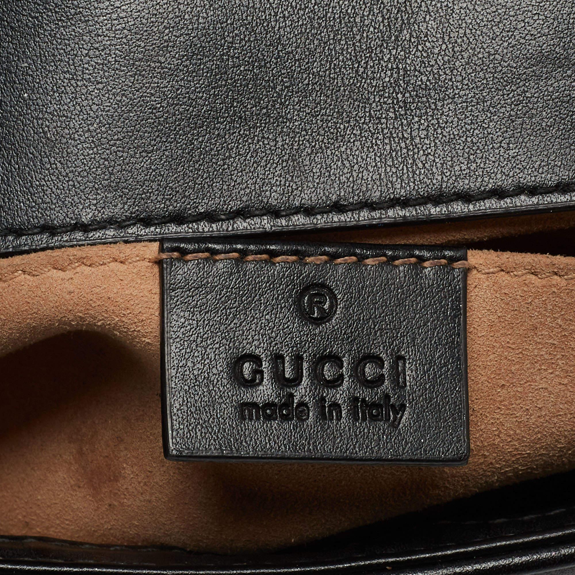 Gucci Black Matelasse Leather Mini GG Marmont Crossbody Bag 8