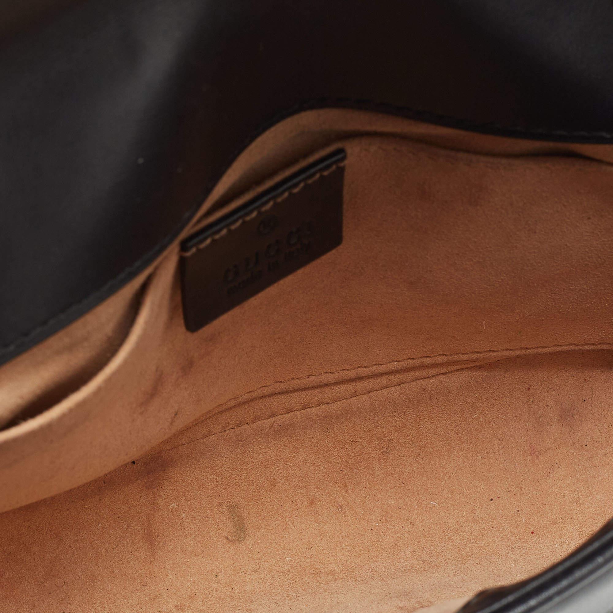 Gucci Black Matelasse Leather Mini GG Marmont Crossbody Bag 12