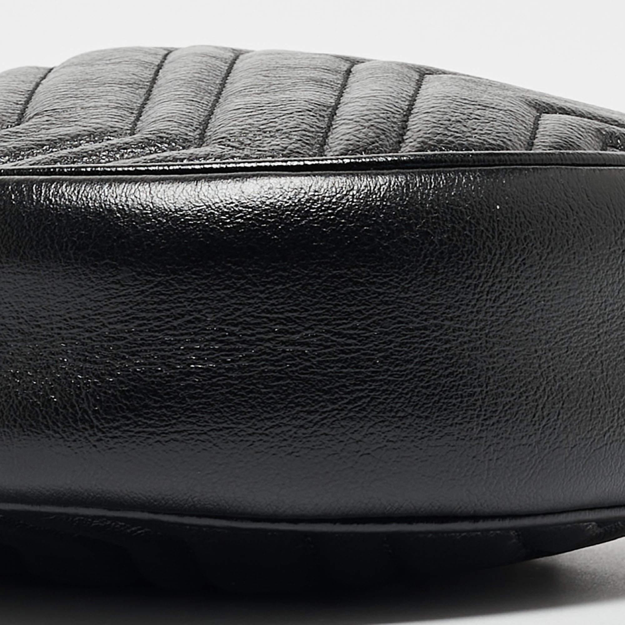 Gucci Black Matelassé Leather Mini GG Marmont Round Crossbody Bag 3