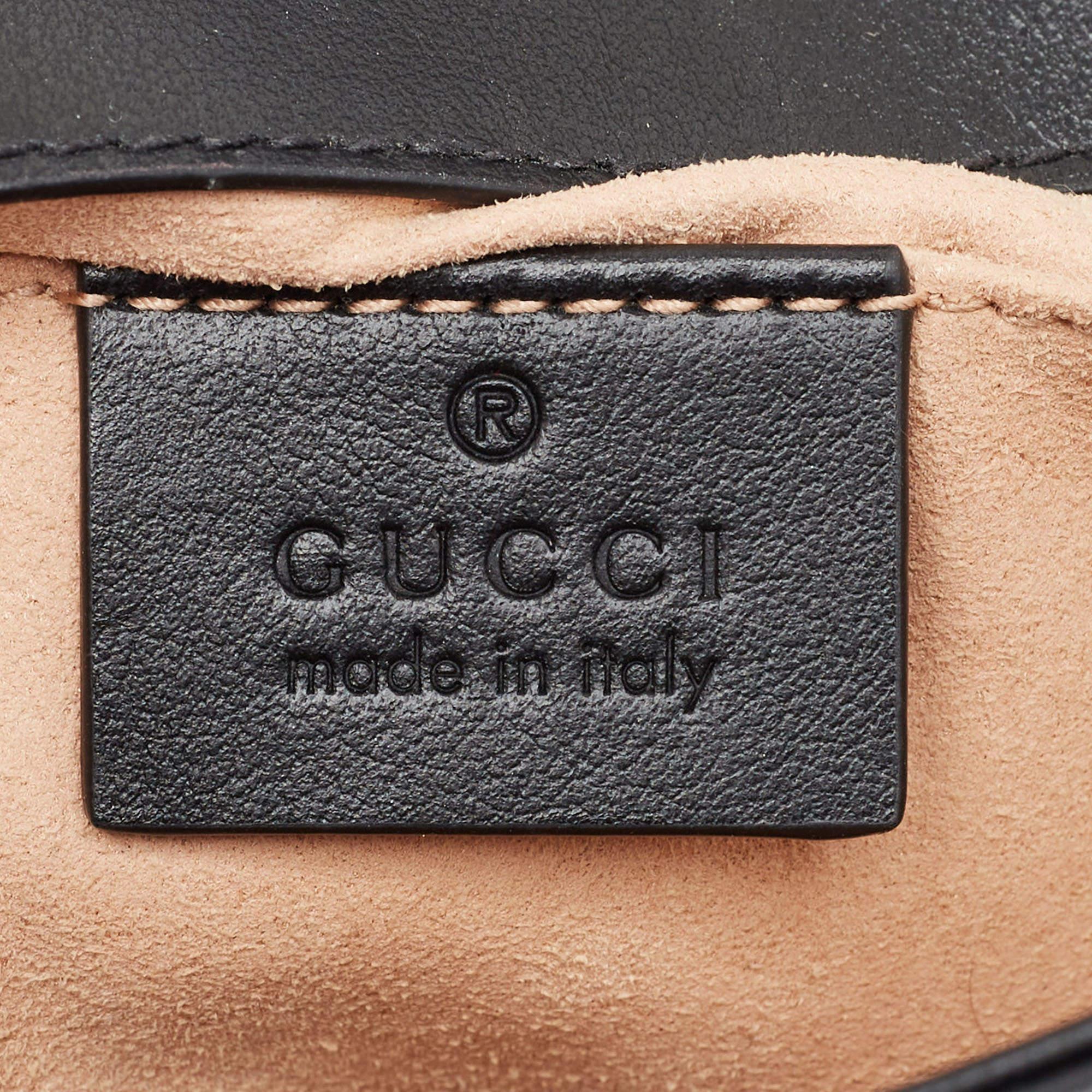Gucci Black Matelassé Leather Mini GG Marmont Shoulder Bag 6