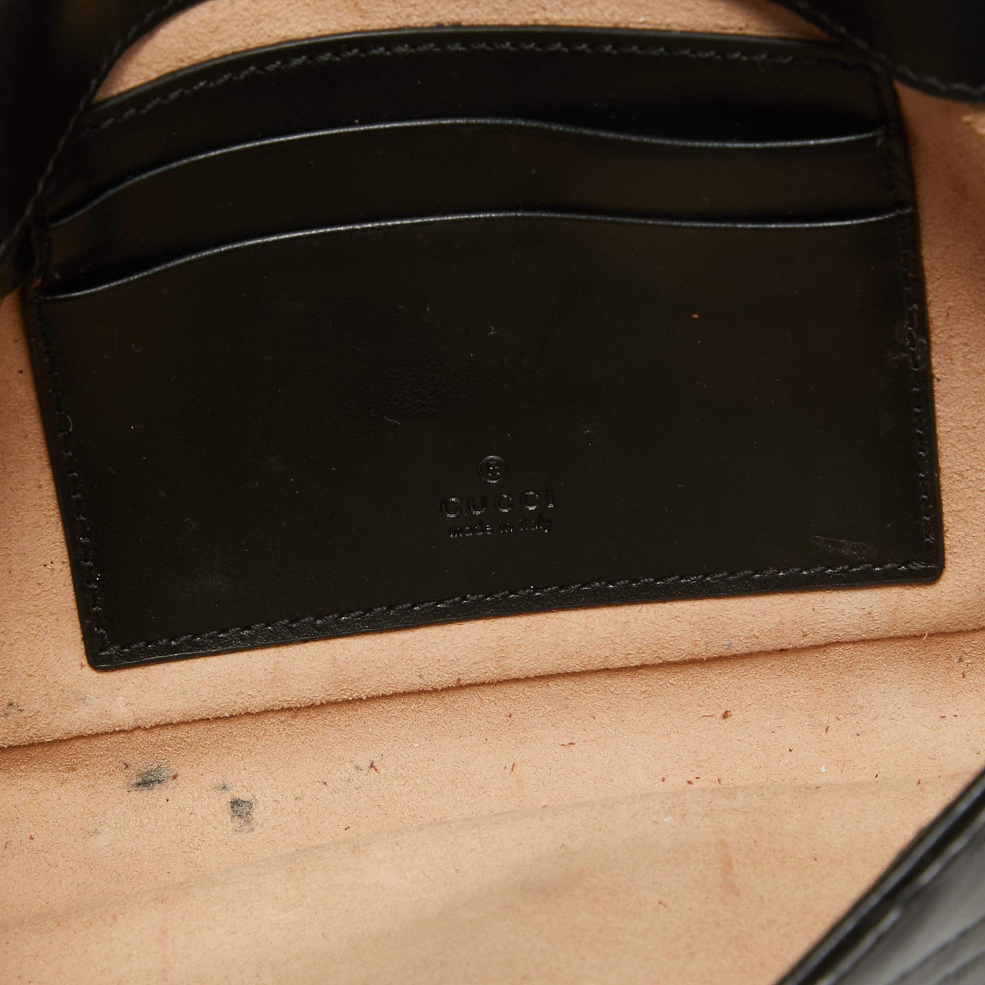 Gucci Black Matelasse Leather Mini GG Marmont Shoulder Bag 6