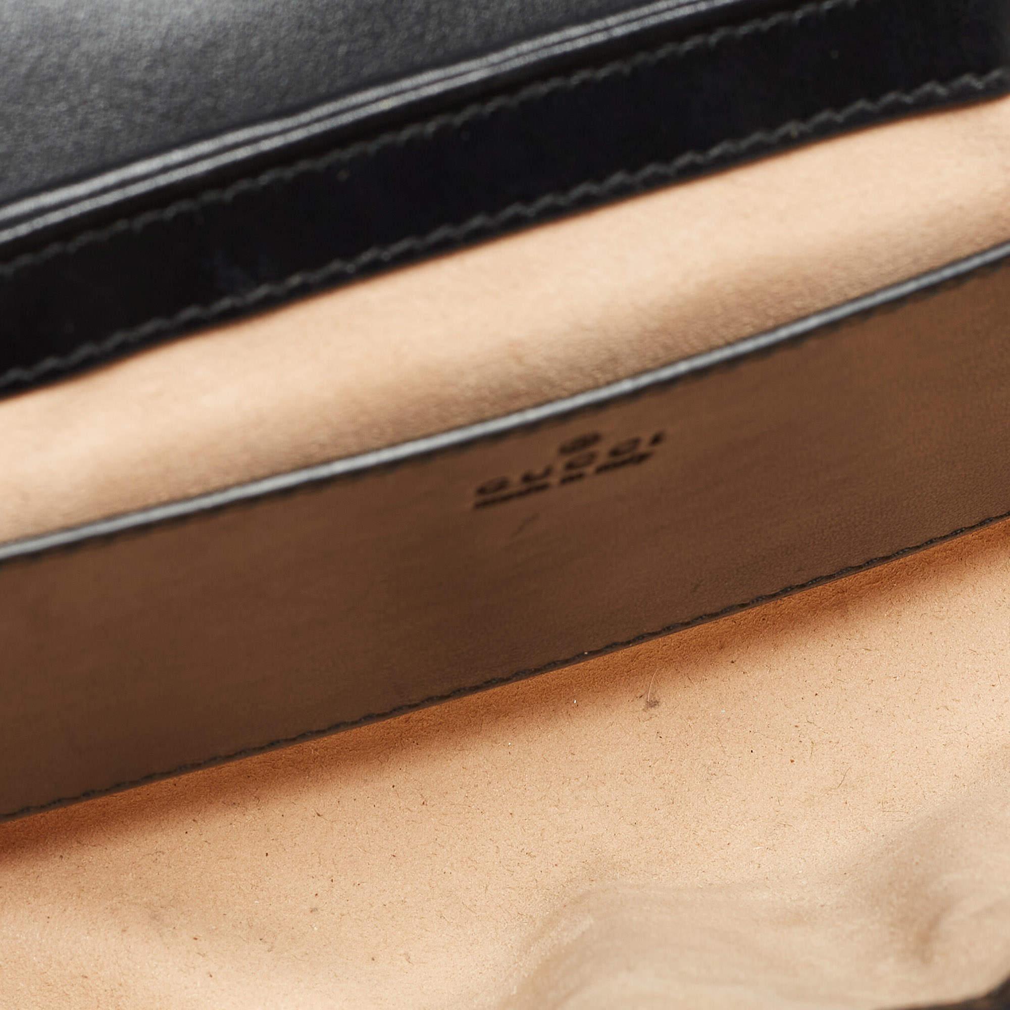 Gucci Black Matelassé Leather Mini GG Marmont Shoulder Bag 7