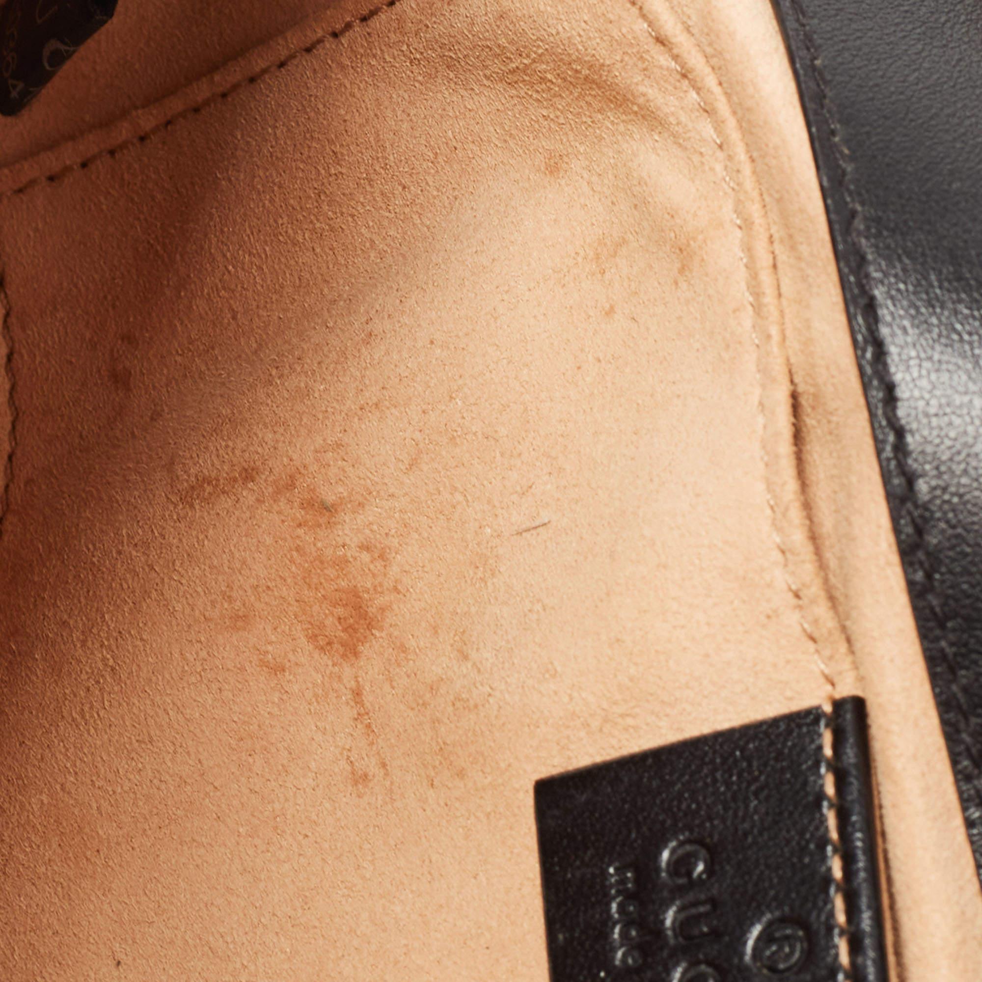 Gucci Black Matelassé Leather Mini GG Marmont Shoulder Bag 6