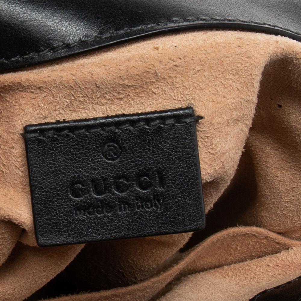 Gucci Black Matelassé Leather Mini GG Marmont Top Handle Bag 6