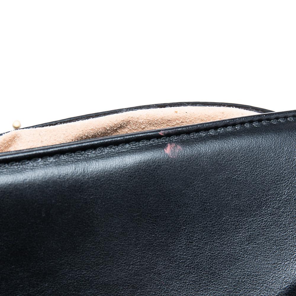 Gucci Black Matelassé Leather Mini GG Marmont Top Handle Bag 1