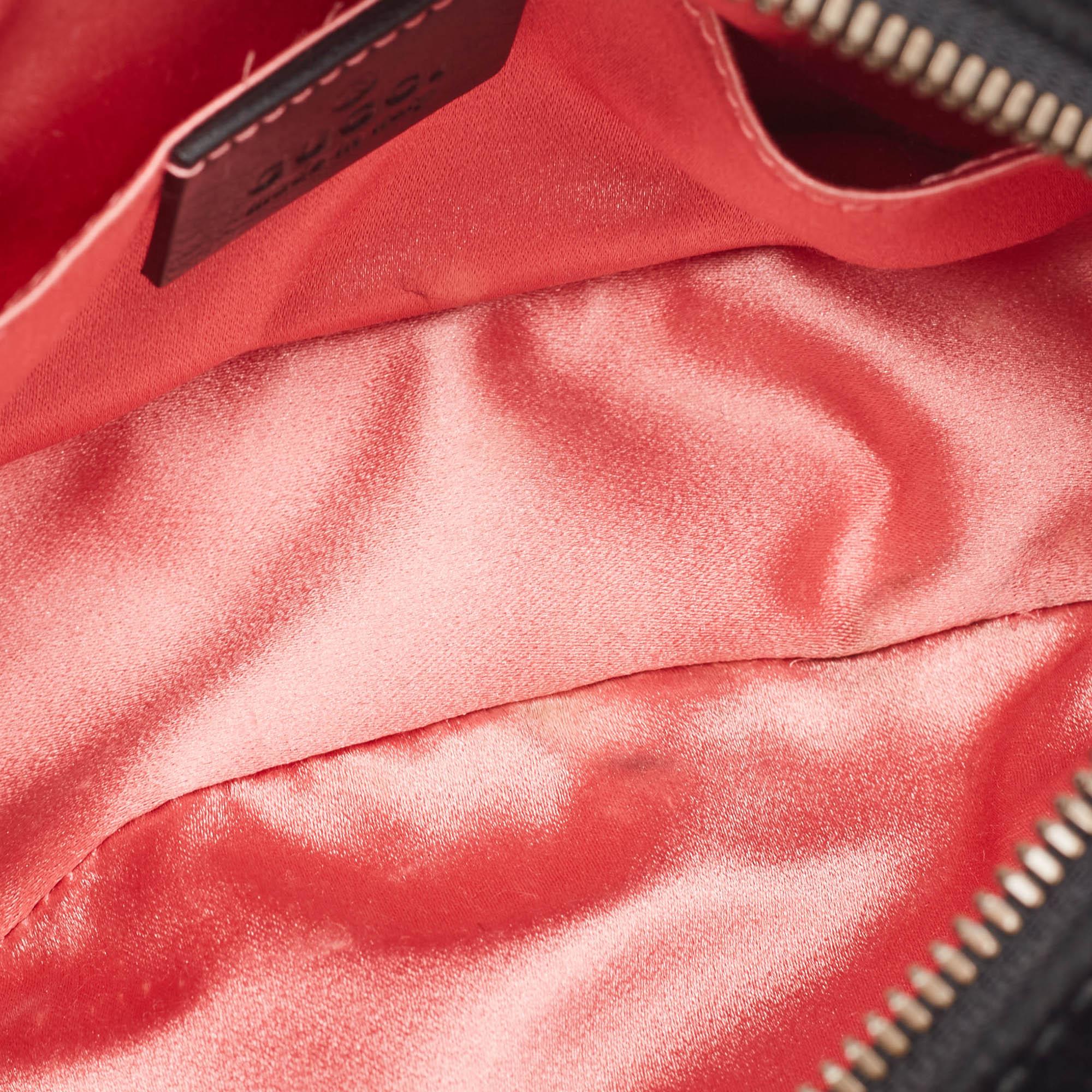 Gucci Black Matelassé Velvet and Leather Mini GG Marmont Belt Bag 4