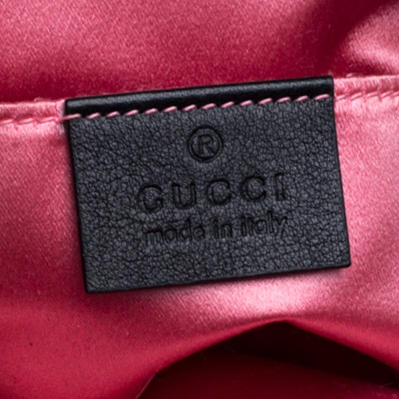 Gucci Black Matelassé Velvet Crystal Embellished GG Marmont Belt Bag 6