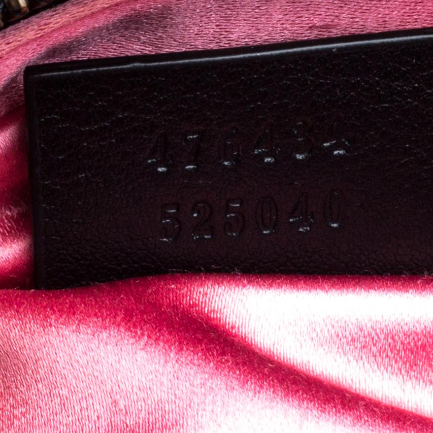 Gucci Black Matelassé Velvet Crystal Embellished GG Marmont Belt Bag 1