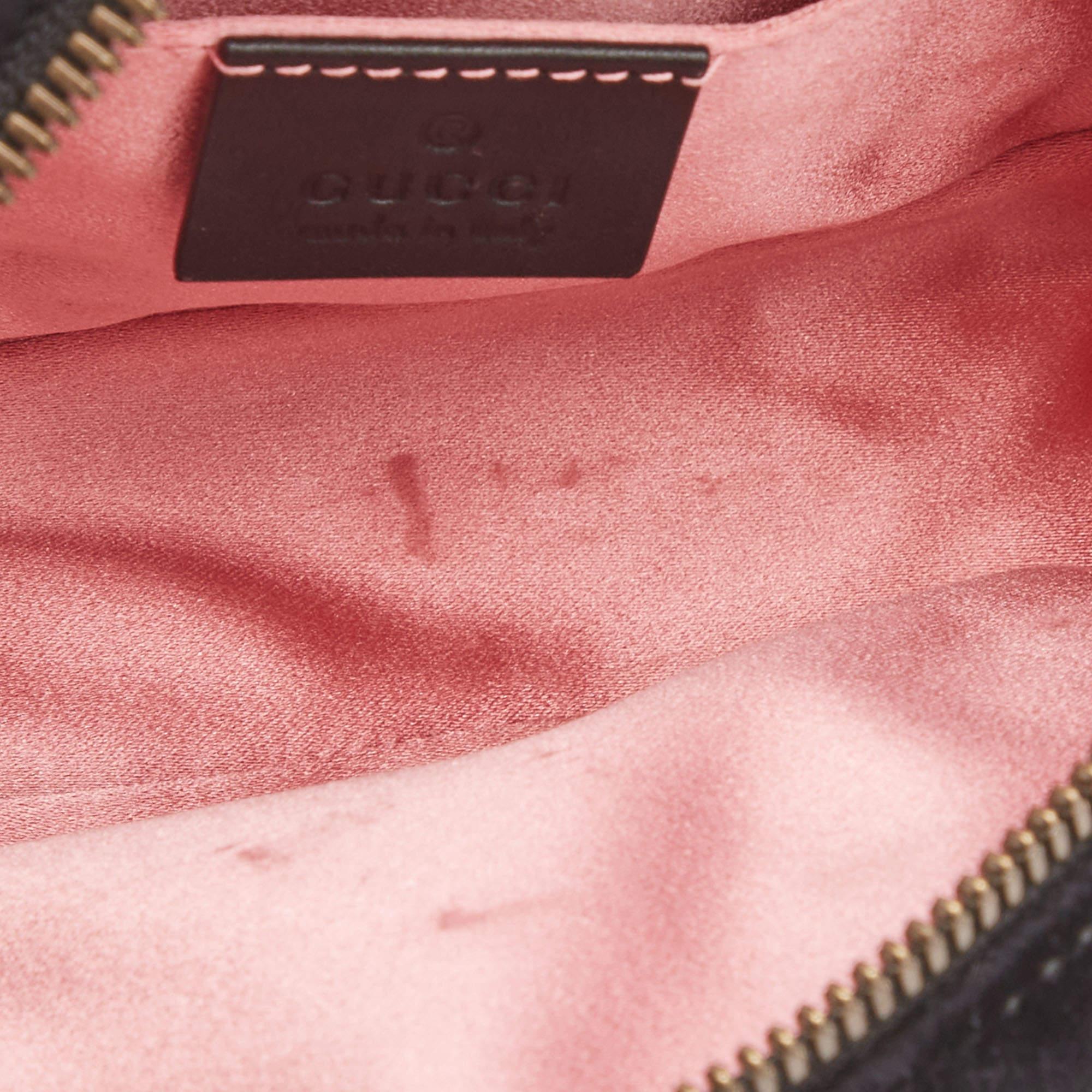 Gucci Black Matelassé Velvet GG Marmont Belt Bag 6