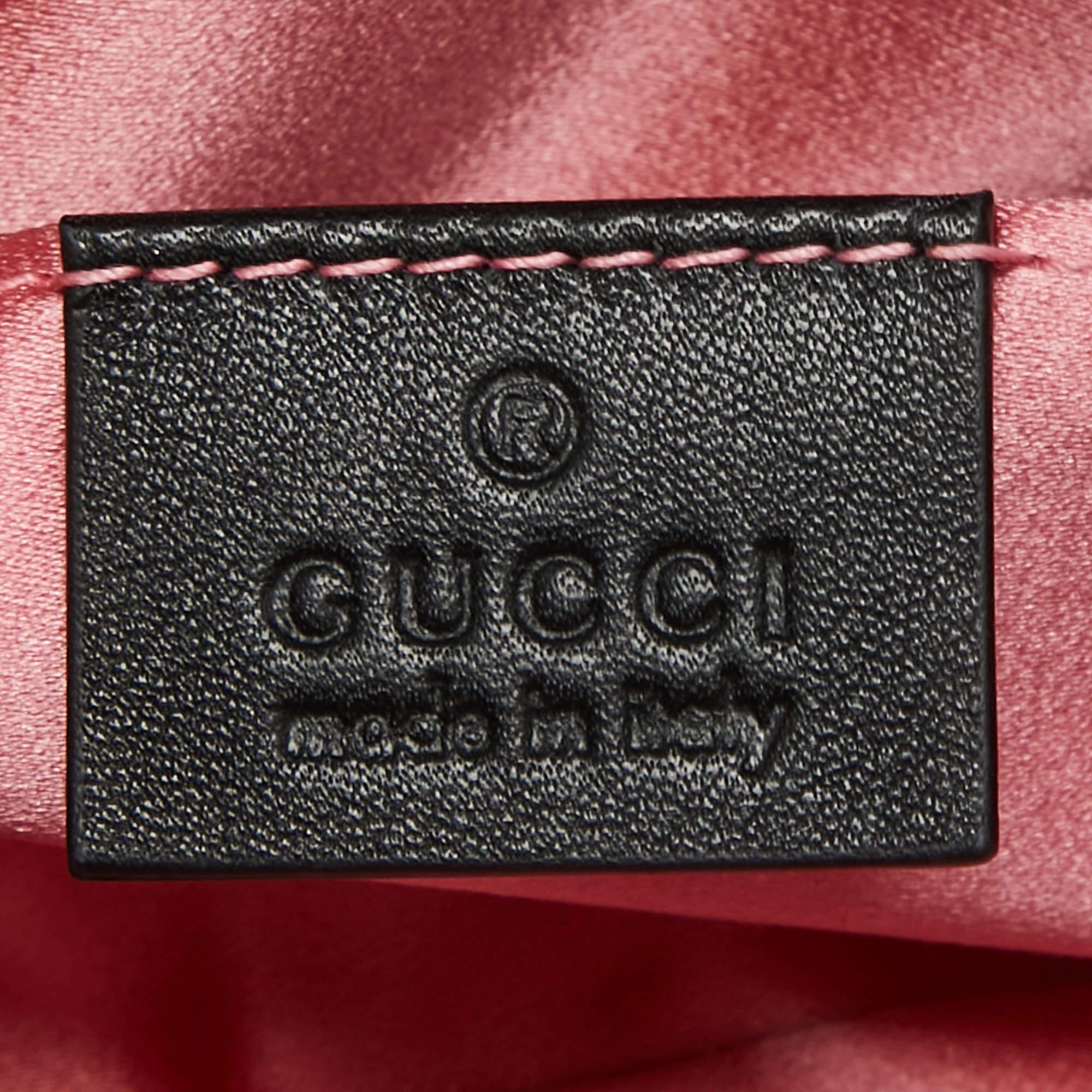 Gucci Black Matelassé Velvet GG Marmont Belt Bag 6