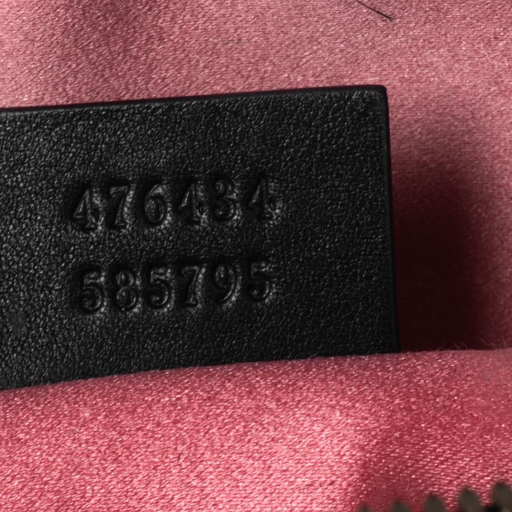 Women's Gucci Black Matelassé Velvet GG Marmont Belt Bag