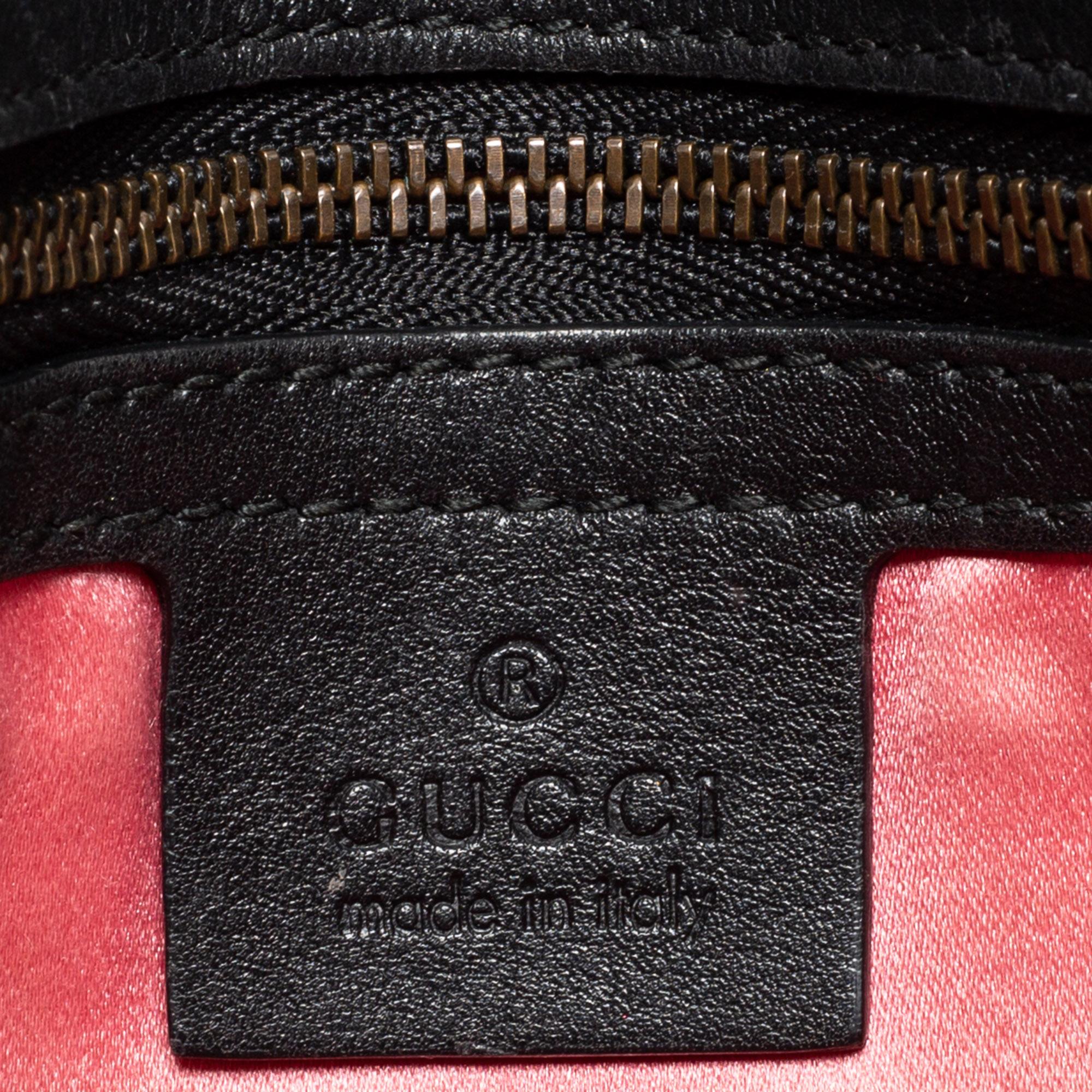 Gucci Black Matelassé Velvet Medium GG Marmont Shoulder Bag 1