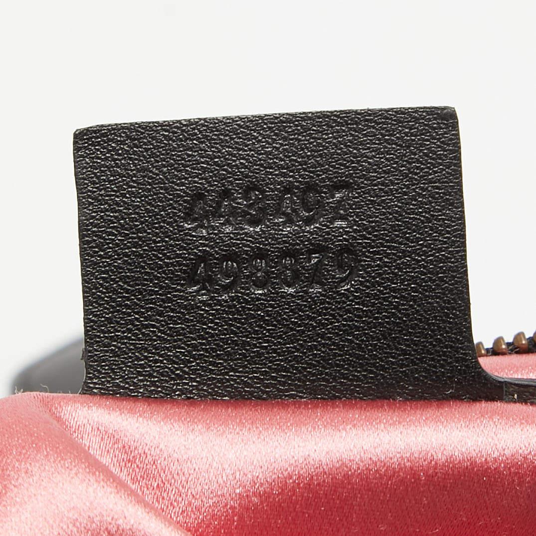 Gucci Black Matelassé Velvet Small GG Marmont Shoulder Bag For Sale 5