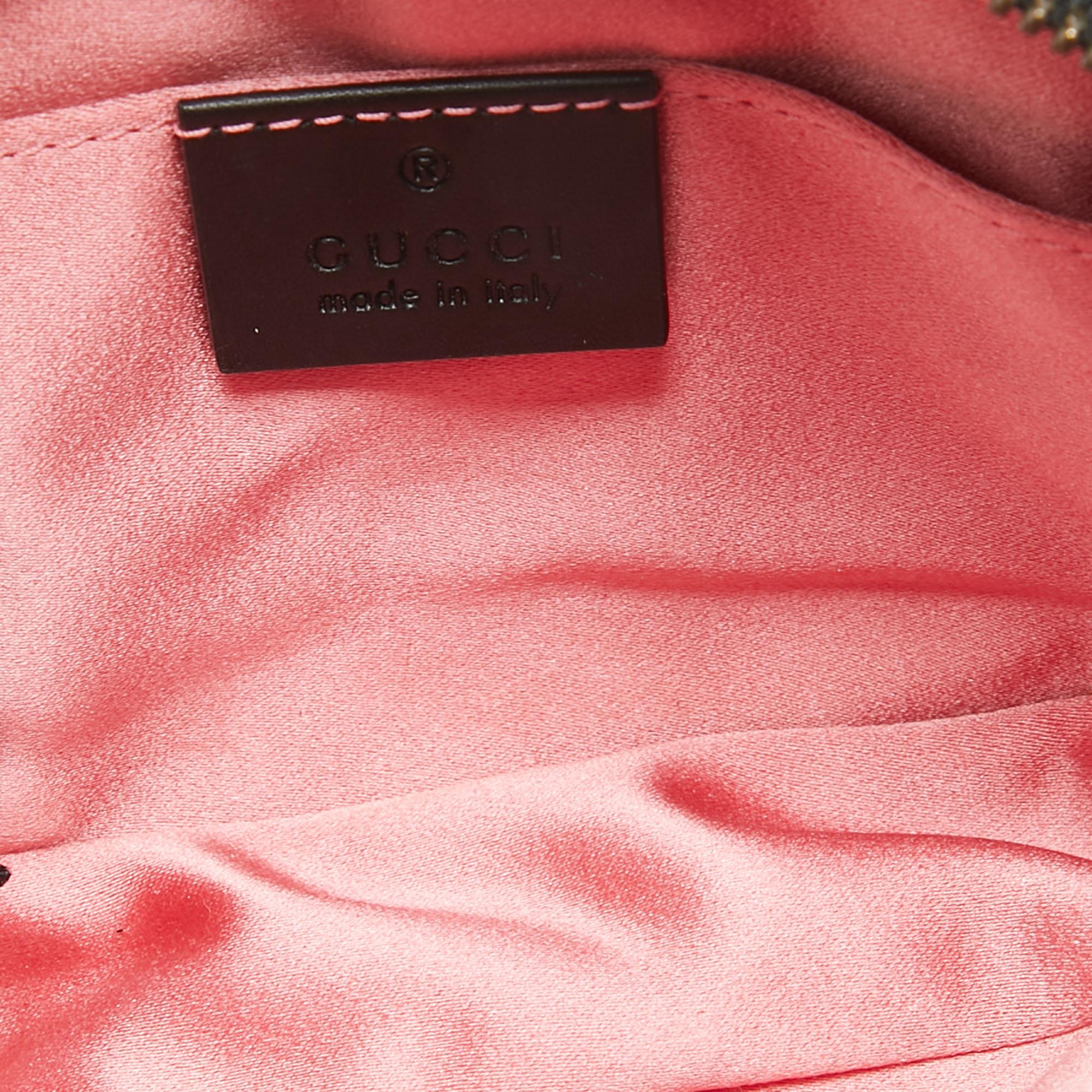 Gucci Black Matelassé Velvet Star Crystal GG Marmont Belt Bag For Sale 3