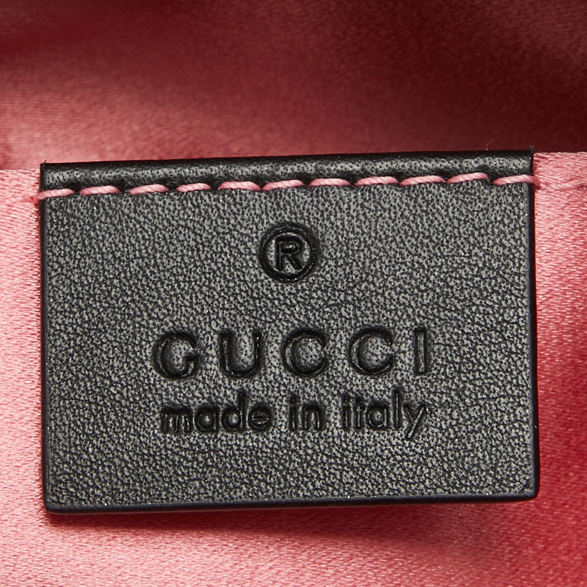 Gucci Black Matelassé Velvet Star Crystal GG Marmont Belt Bag For Sale 4