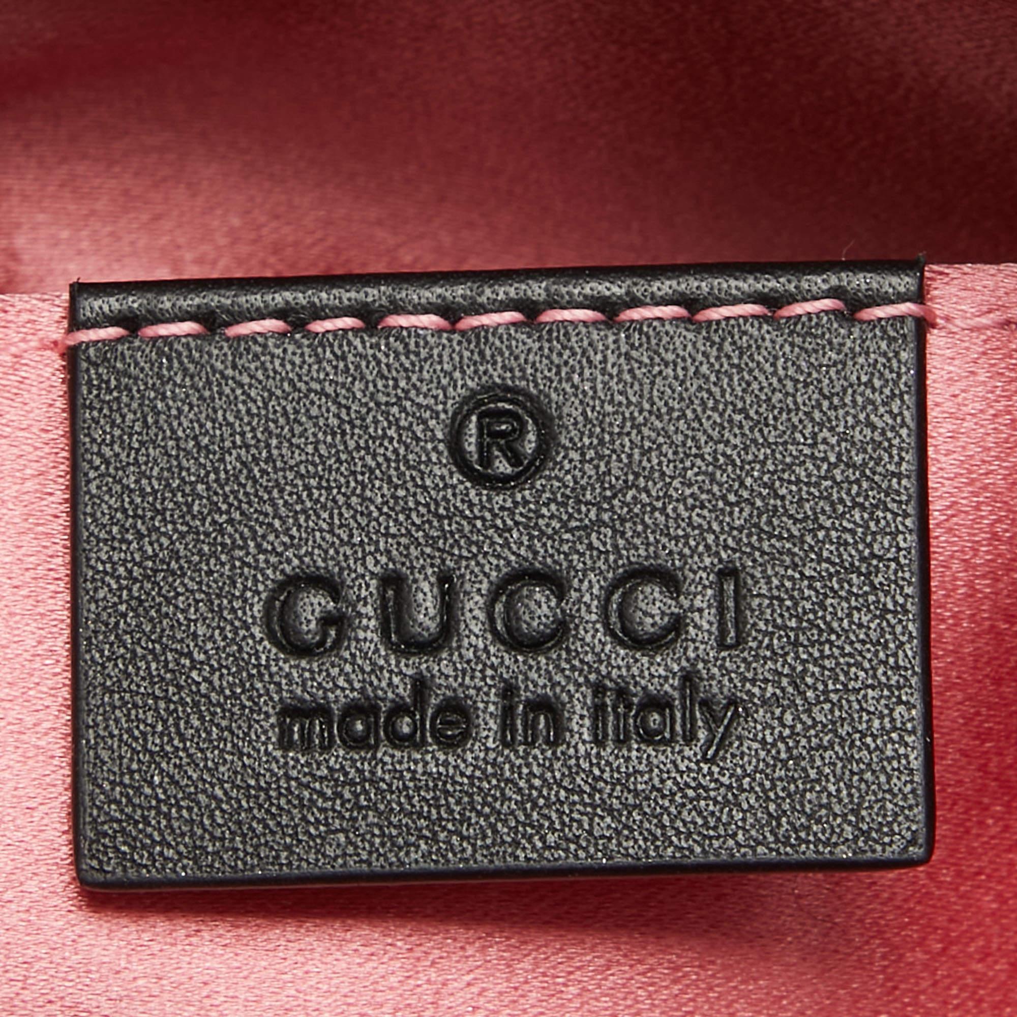 Gucci Black Matelassé Velvet Star Crystal GG Marmont Belt Bag 5