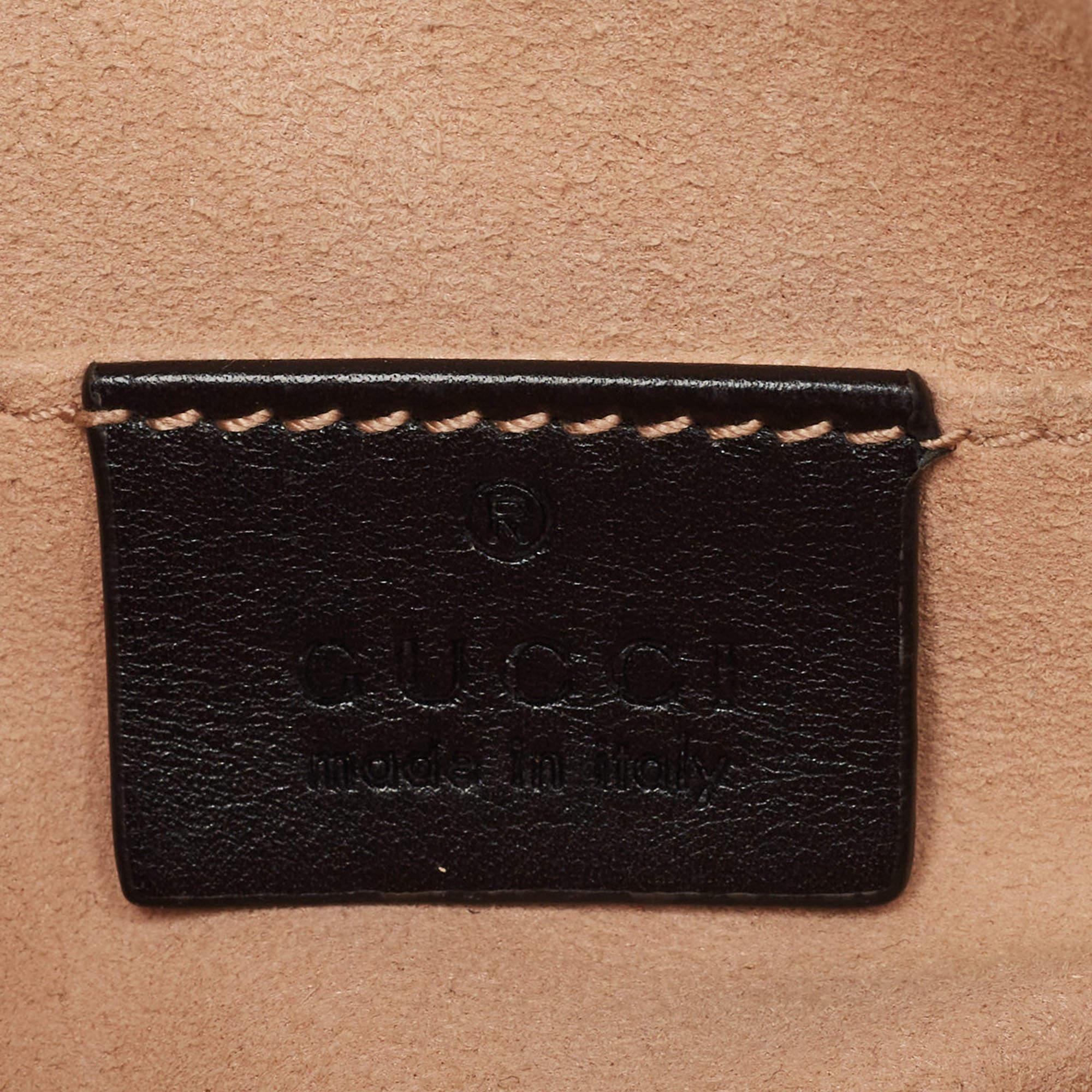 Gucci Black Matelassé Leather Mini GG Marmont Belt Bag For Sale 5