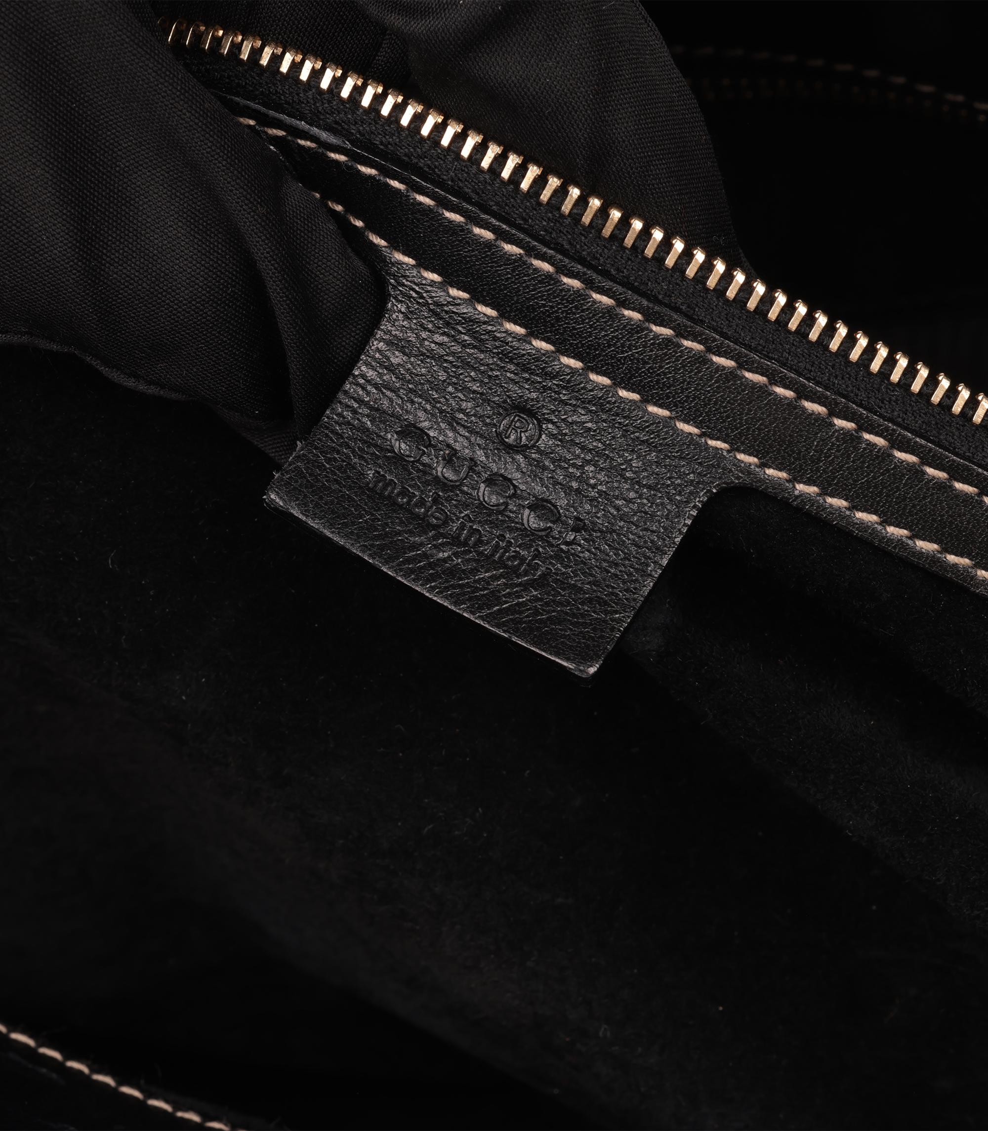 Gucci Tote da corsa con nappe in pelle di alligatore nera opaca 3