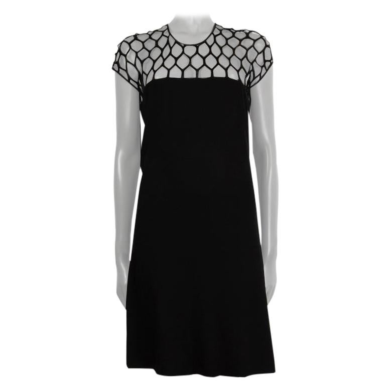 GUCCI black MESH LACE TOP Cocktail Dress L For Sale