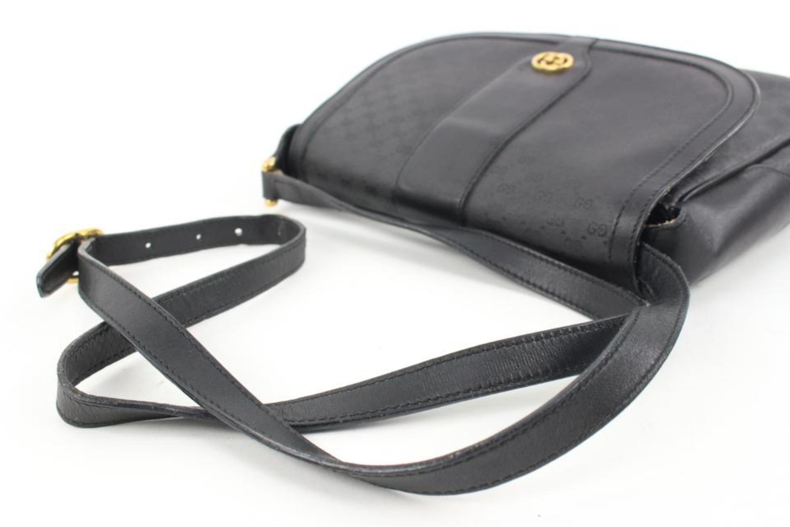 Gucci Black Micro GG Monogram Crossbody Flap Bag s210g52 2