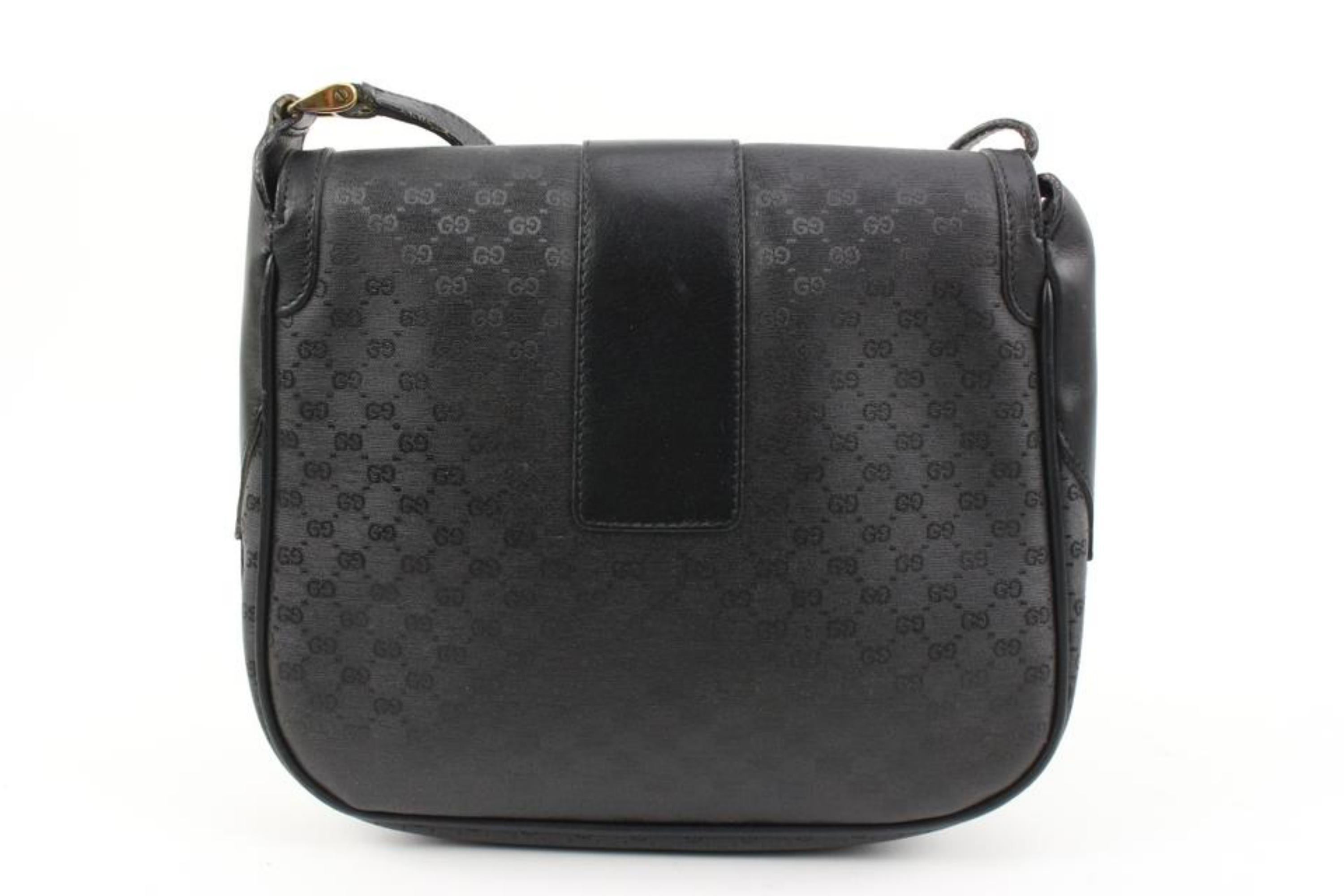 Gucci Black Micro GG Monogram Crossbody Flap Bag s210g52 3