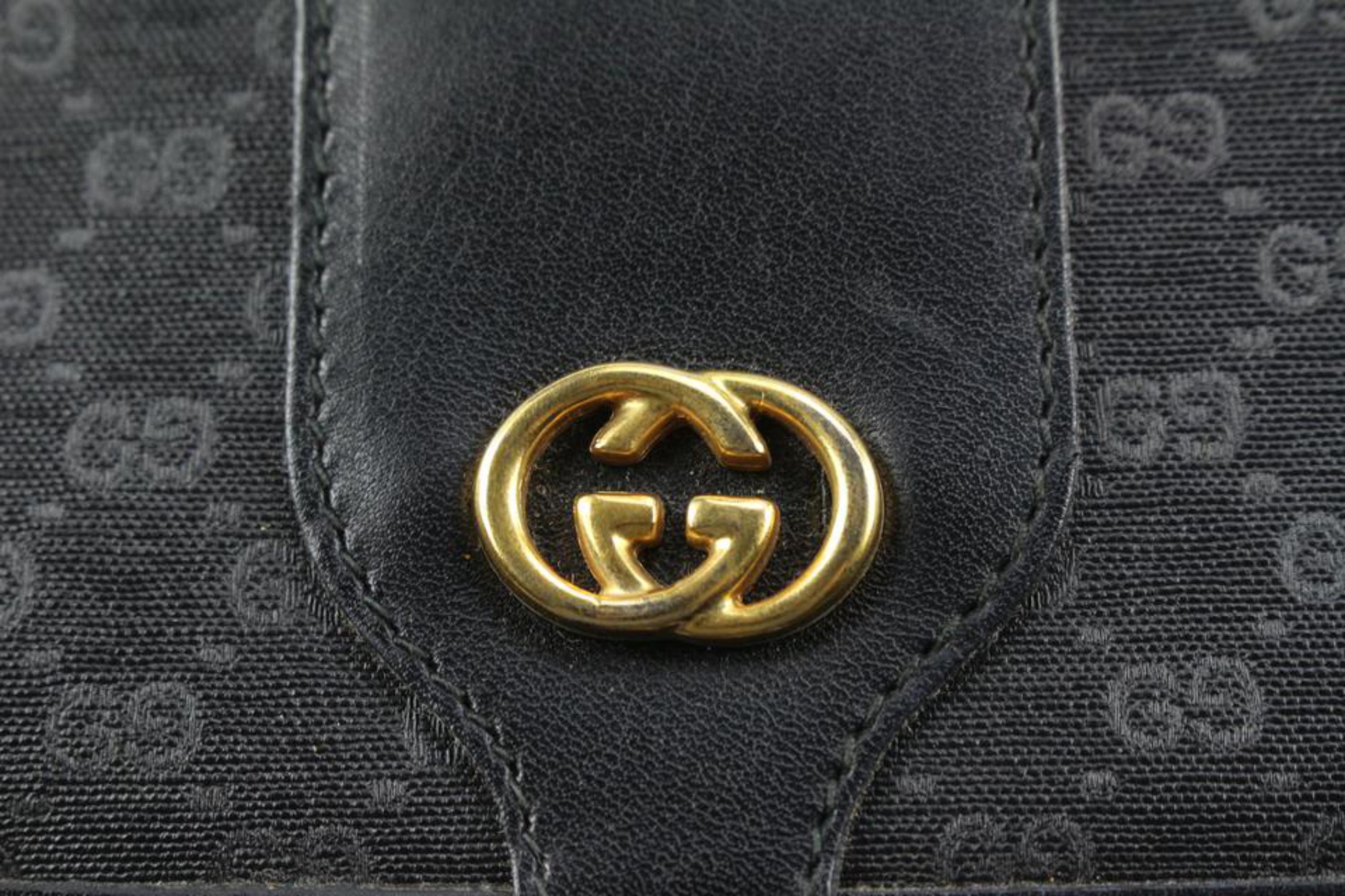 Gucci Black Micro GG Monogram Crossbody Flap Bag s210g52 4