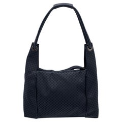 Gucci Black Micro Guccissima Nylon Hobo Shoulder Bag