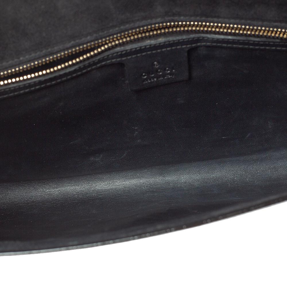 Gucci Black Micro Guccissima Patent Leather Broadway Clutch 6