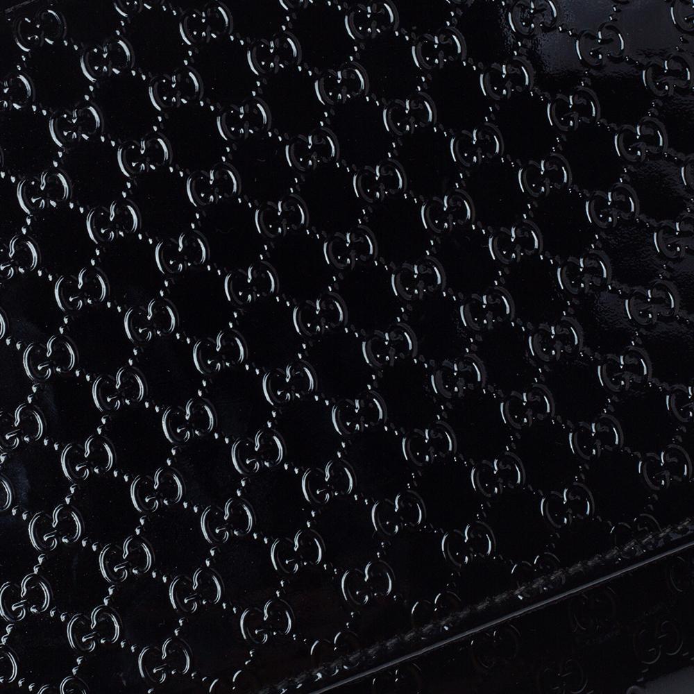 Gucci Black Micro Guccissima Patent Leather Broadway Clutch 5