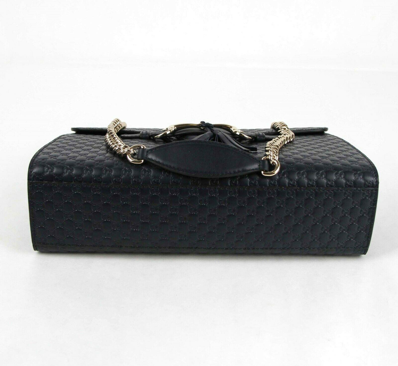 Gucci Black Microguccissia Leather Medium Emily Shoulder Bag 1
