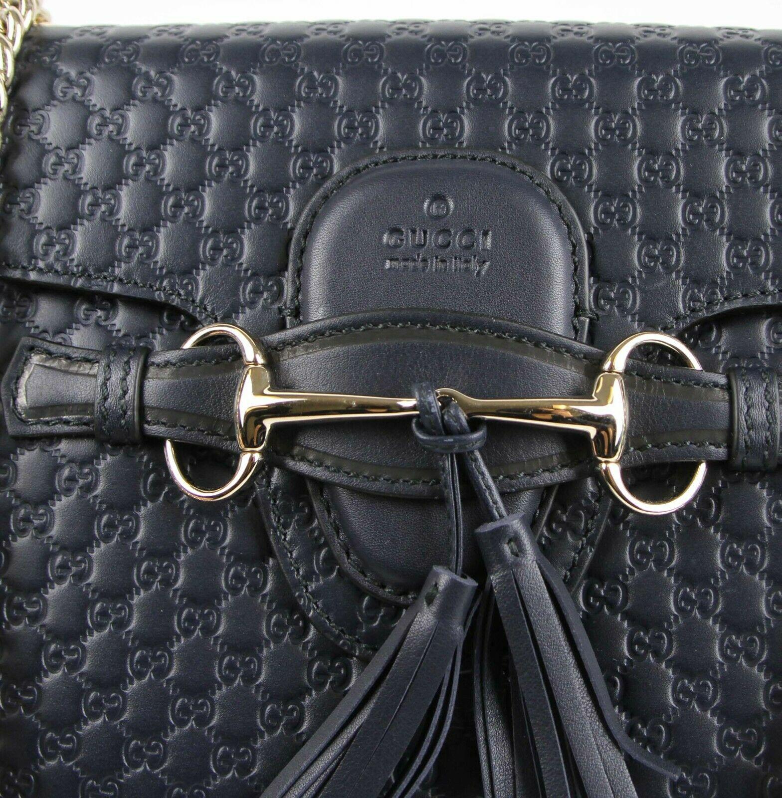 Gucci Black Microguccissia Leather Medium Emily Shoulder Bag 2