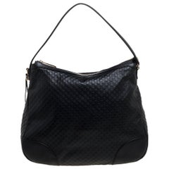 Gucci Black Microguccissima Bree Hobo