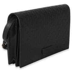 Gucci Black Microguccissima Crossbody Wallet