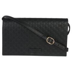 Gucci Black Microguccissima Crossbody Wallet