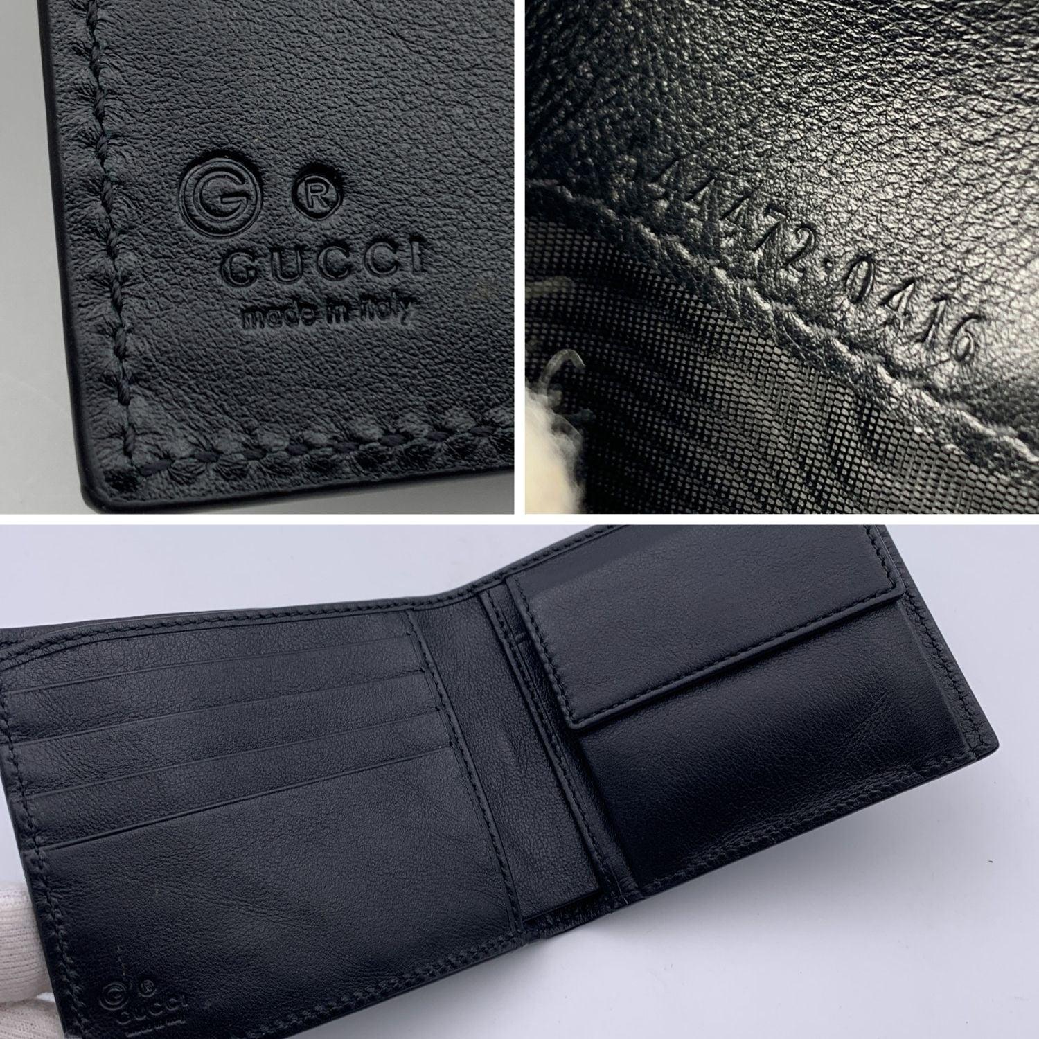 Gucci Black Microguccissima Leather Bifold Wallet Coin Purse 1