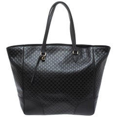 Gucci Black Microguccissima Leather Bree Tote