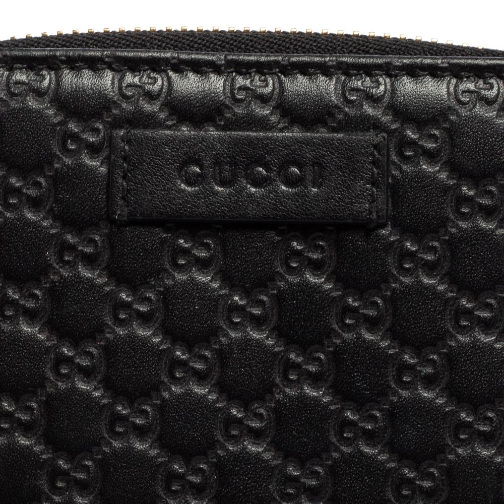 Gucci Black Microguccissima Leather Compact Wallet 6