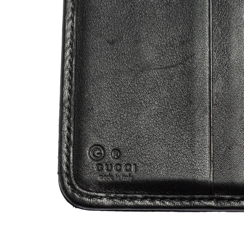 Gucci Black Microguccissima Leather Compact Wallet 3