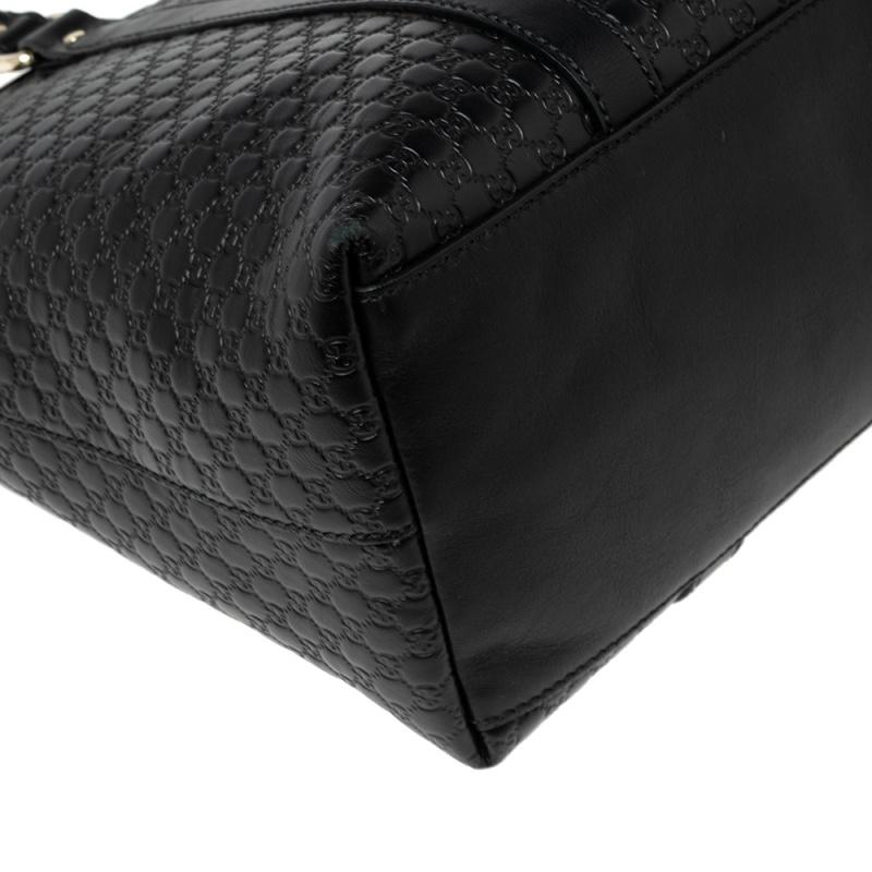 Gucci Black Microguccissima Leather Convertible Satchel Bag 1
